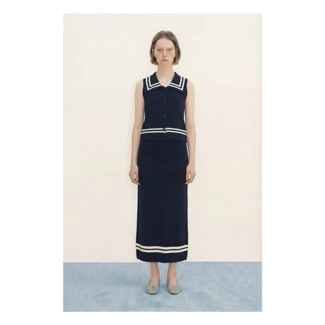 Blusa marinera de algodón | Azul Marino