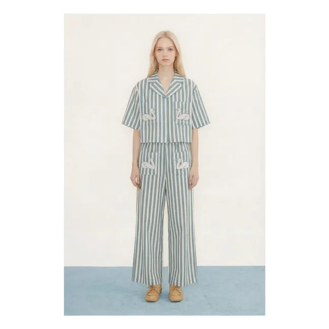 Chemise Cygne Lin et Coton | Bleu