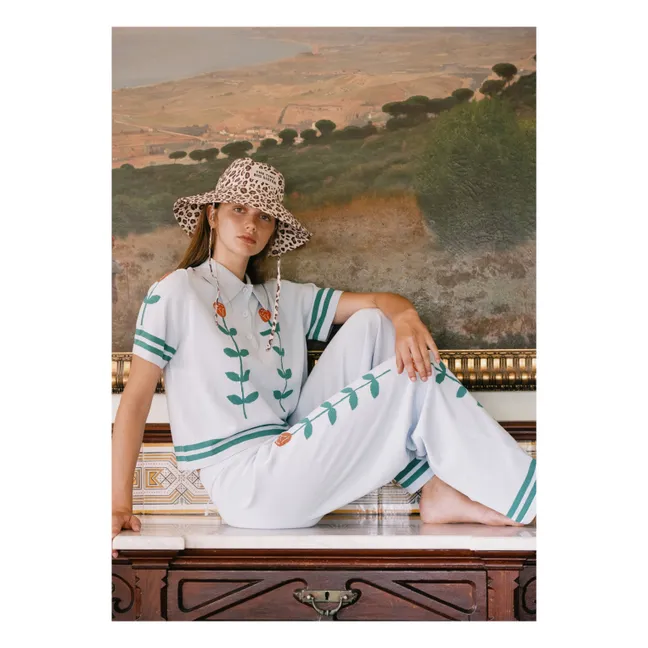 Polo Chloé Roses Coton | Bleu