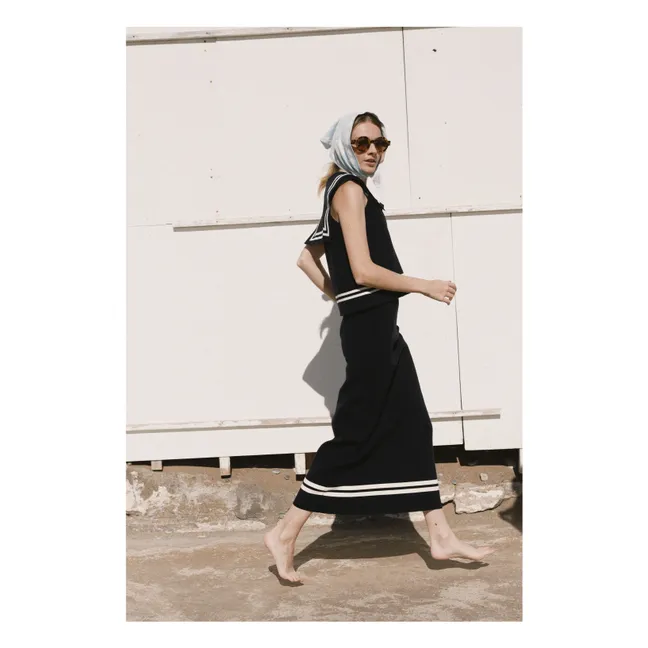 Blusa marinera de algodón | Azul Marino