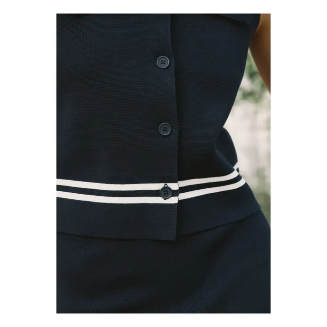 Blusa marinera de algodón | Azul Marino