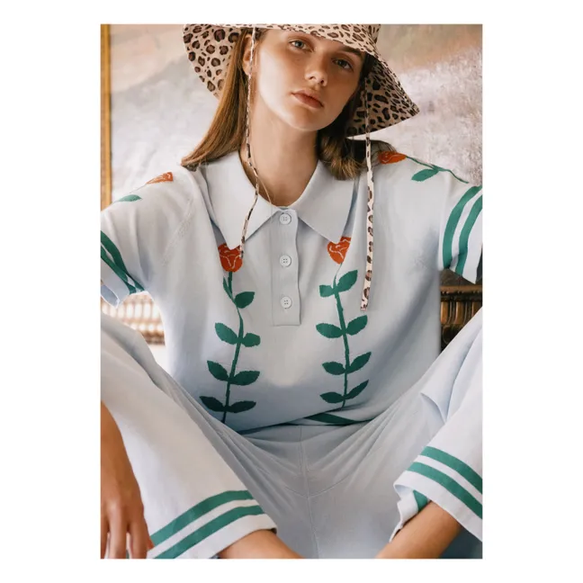 Polo Chloé Roses Coton | Bleu