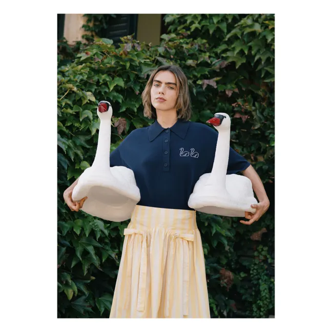 Polo Swan de algodón | Azul Marino