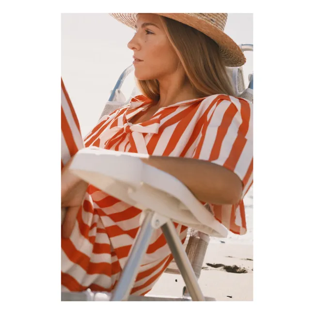 Blouse Rayures Sailor Lin et Coton  | Rouge