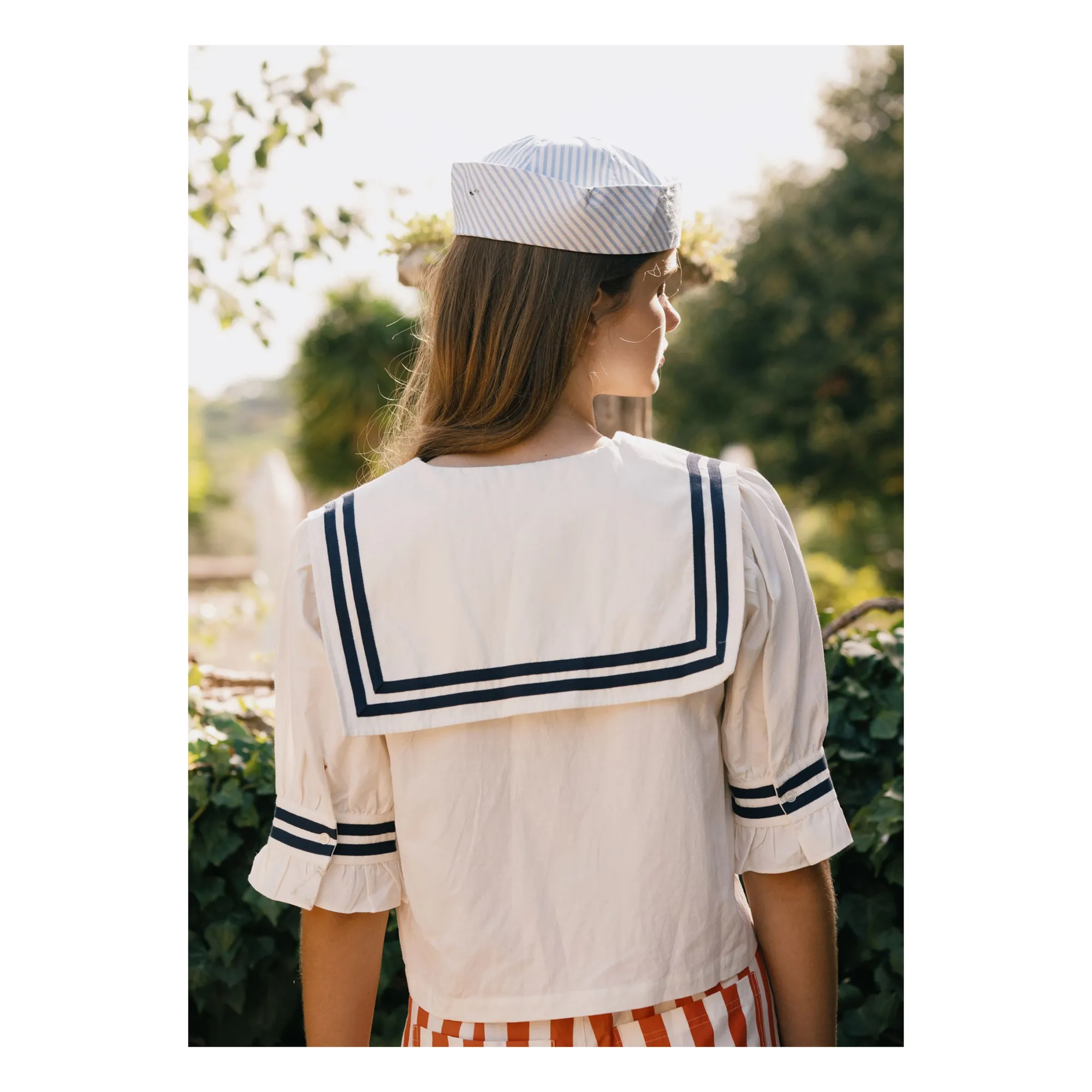 Blouse Volants Lin et Coton | Blanc cassé- Image produit n°6