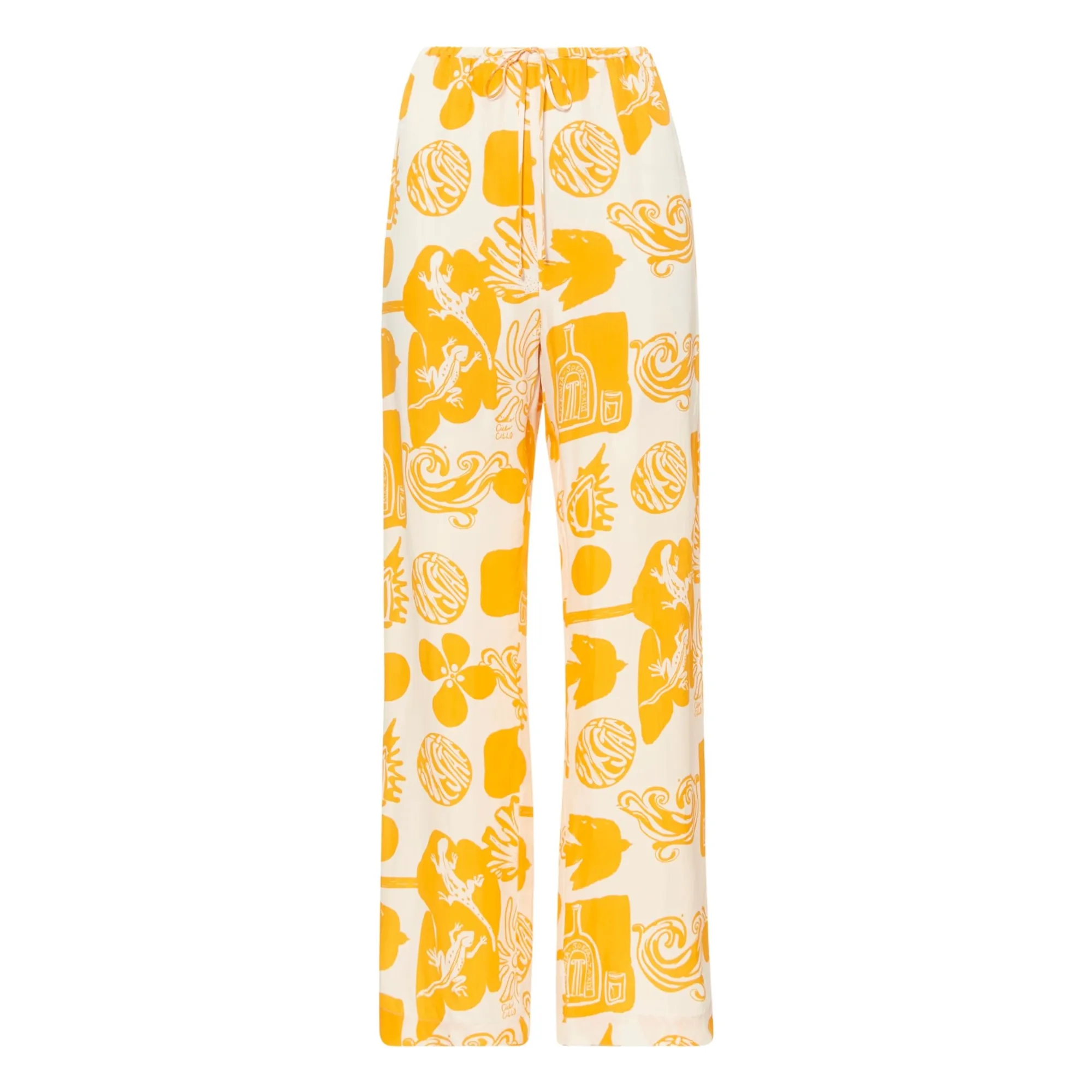 Rodebjer Yellow Lunara Wide Leg Trousers