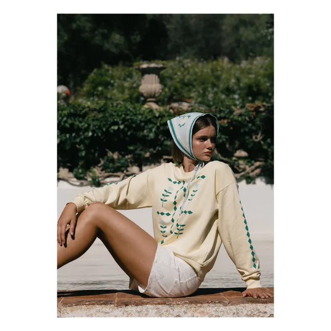 Sweat Fleurs Coton Bio | Jaune