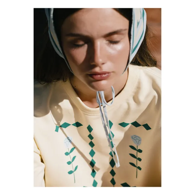 Sweat Fleurs Coton Bio | Jaune