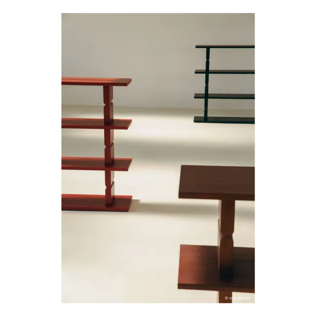 Bibliothèque en bois peint Noon | Rouge Brun