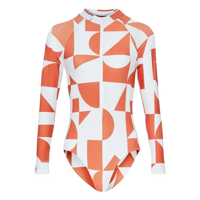 Grande Palombaggia Geometric UV Protection 1-Piece Swimsuit | Terracotta