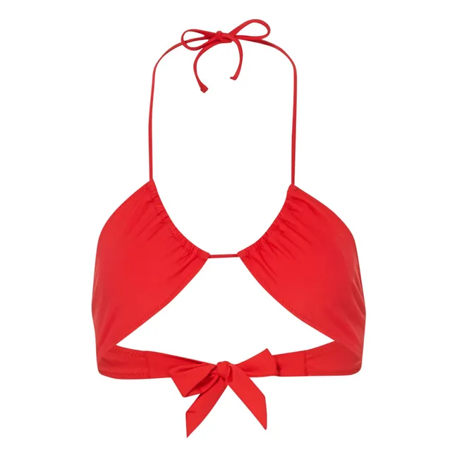 Inverted Triangle Bikini Top | Red