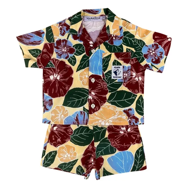 Tulum Popeline Shirt and Short Set | Yellow