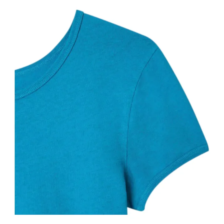 T-shirt Col Bateau Lopintale Coton et Lin | Bleu- Image produit n°3