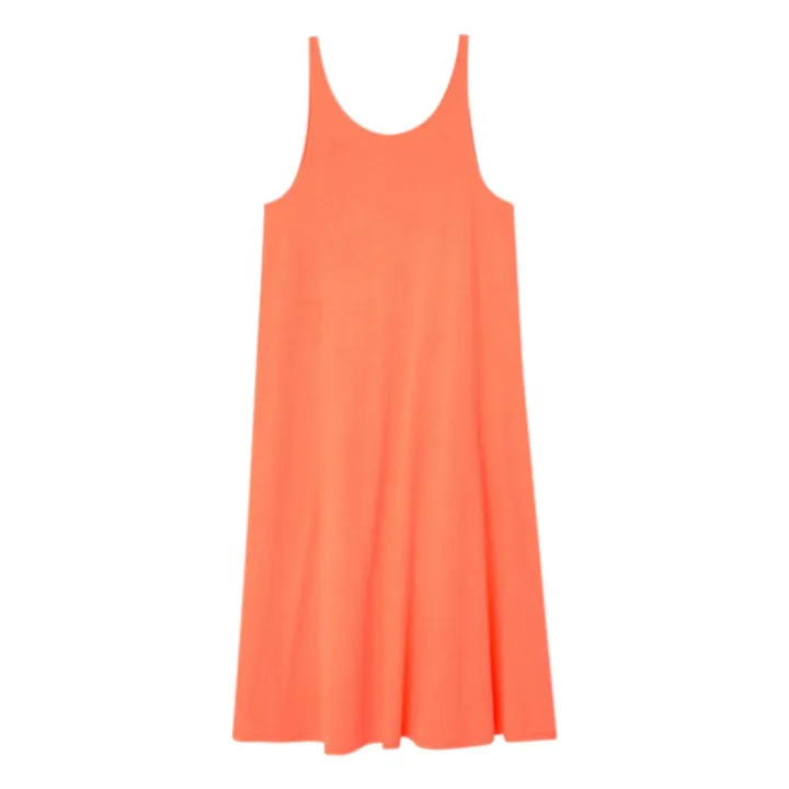 Robe Col Bateau Lopintale Coton et Lin | Orange fluo- Image produit n°0