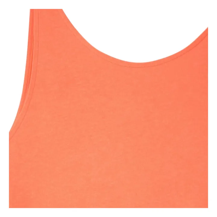 Robe Col Bateau Lopintale Coton et Lin | Orange fluo- Image produit n°3