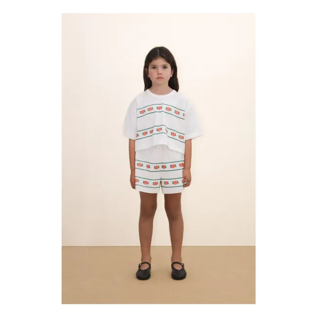 Camiseta de algodón orgánico Rose Crop | Blanco