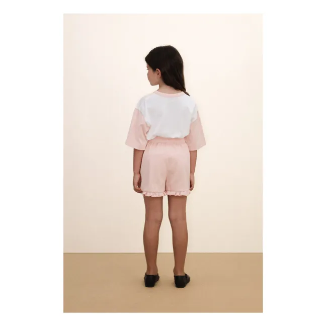 T-shirt Giverny Colorblock Coton Bio | Rose pâle