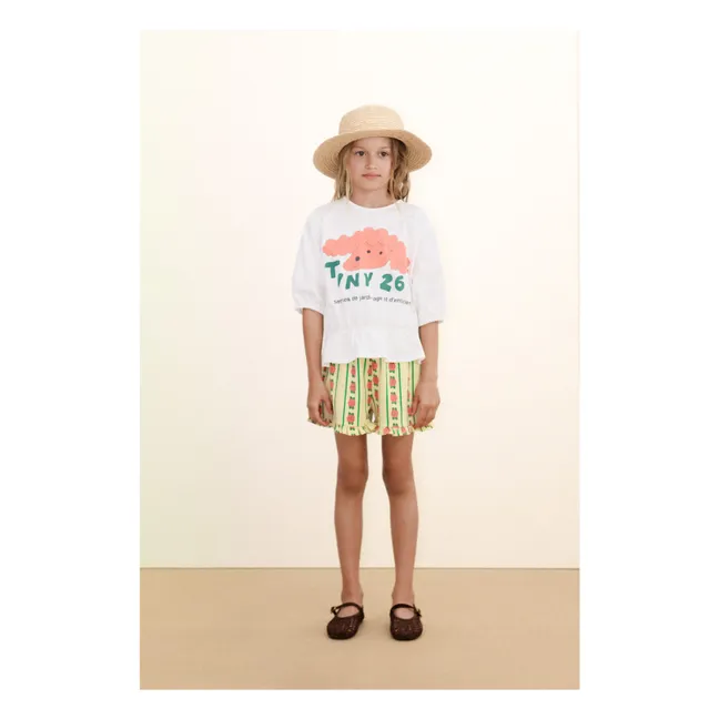 Short Volants Roses Coton Bio | Jaune pâle