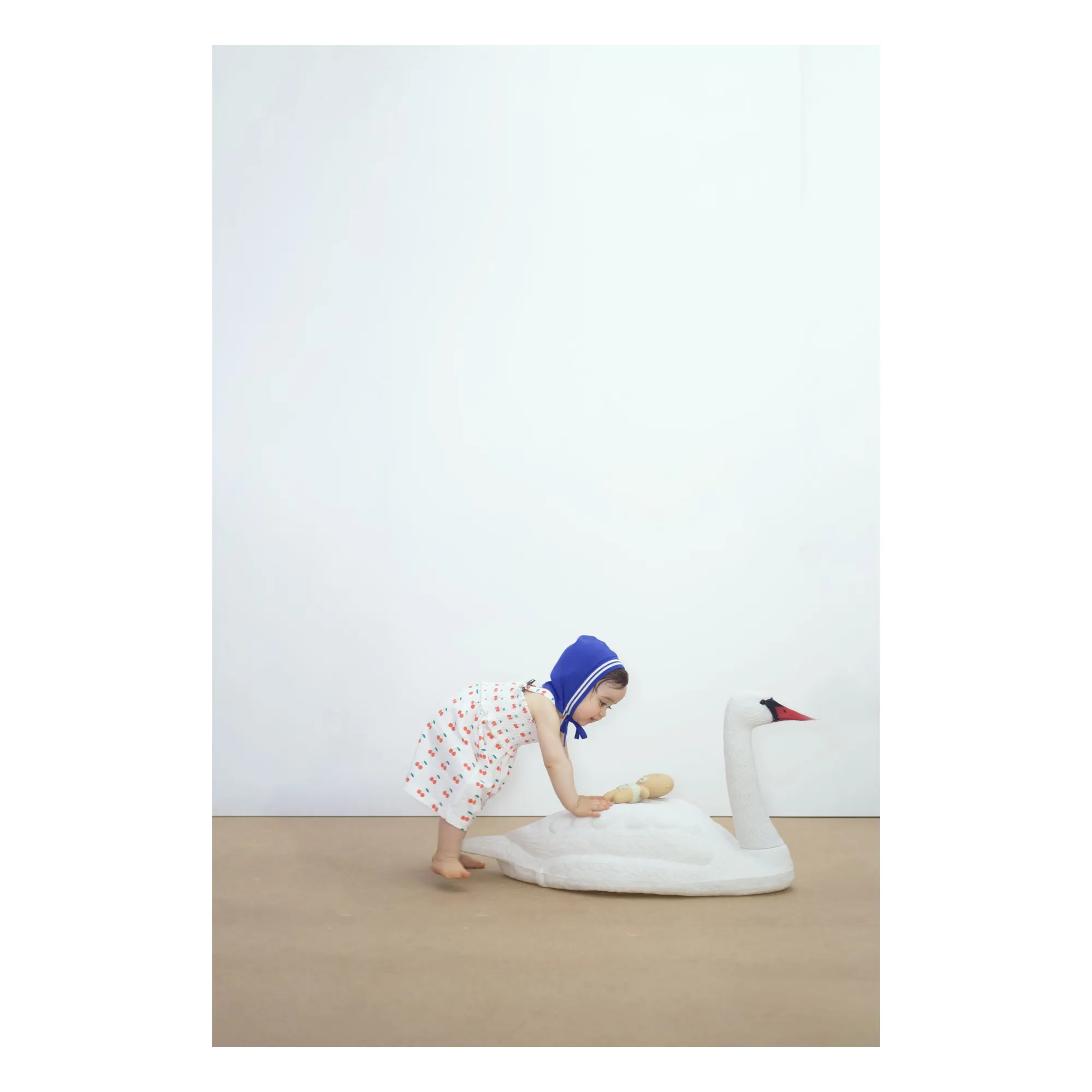 Combishort Cerises Coton Bio | Blanc- Image produit n°1