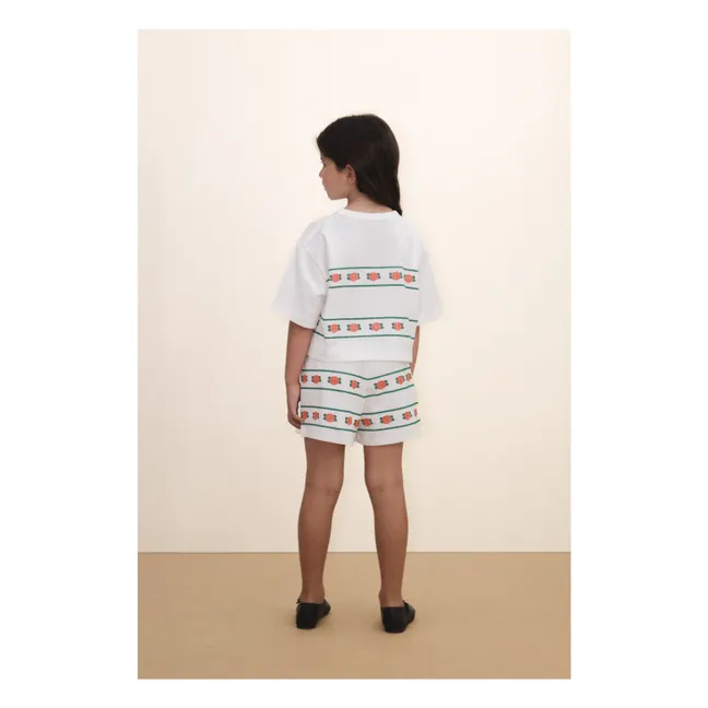 T-shirt Rose Crop in cotone biologico | Bianco