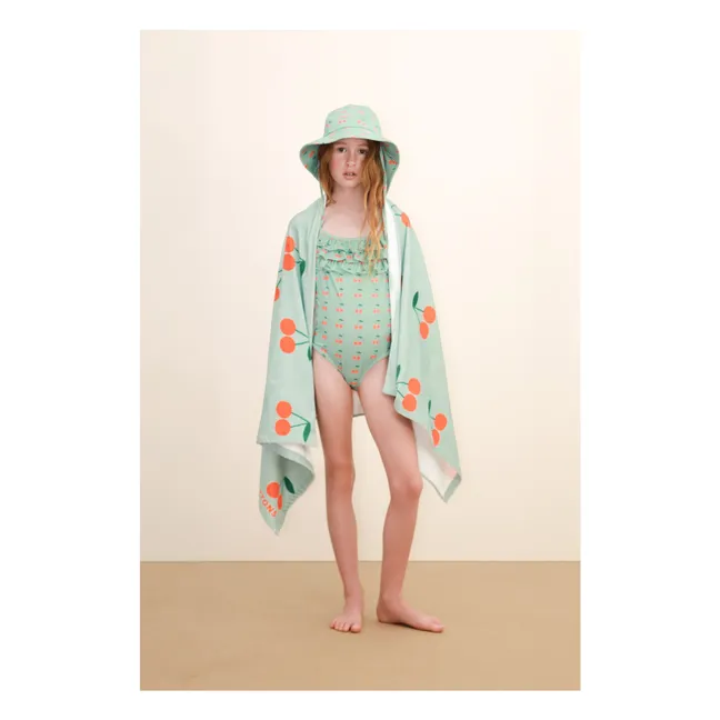 Cerises Coton Bio Beach Towel | Green water