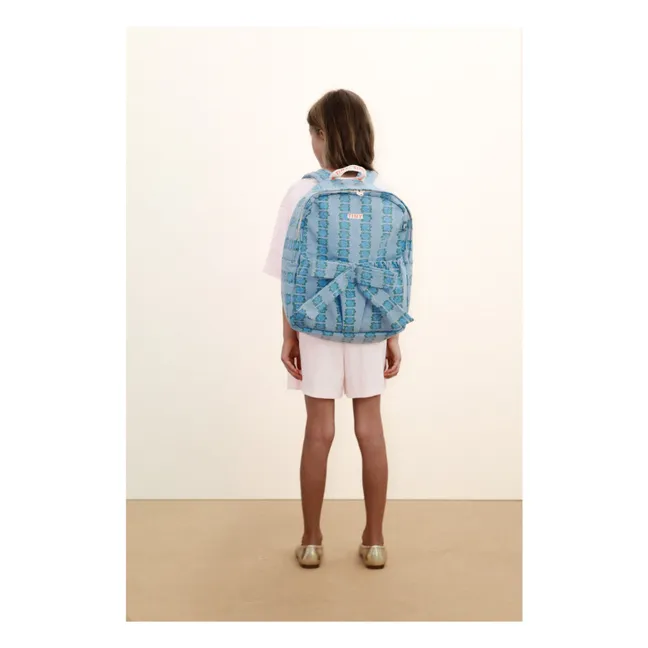 Mochila vaquera floreada | Azul