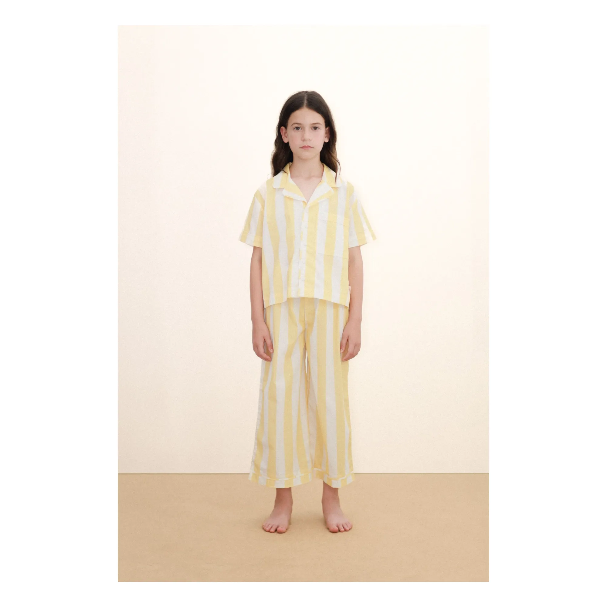 Tinycottons Yellow Striped Shirt And Trouser Set