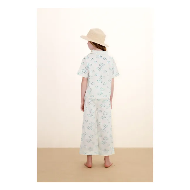 Conjunto de camisa y pantalón de flores | Blanco