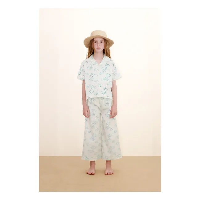 Floral Shirt and Trouser Set | White