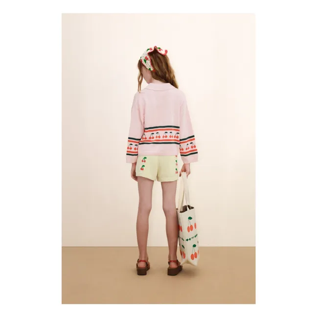 Polo-Shirt Kirschen Mesh | Rosa