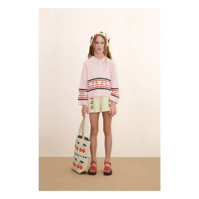 Polo-Shirt Kirschen Mesh | Rosa