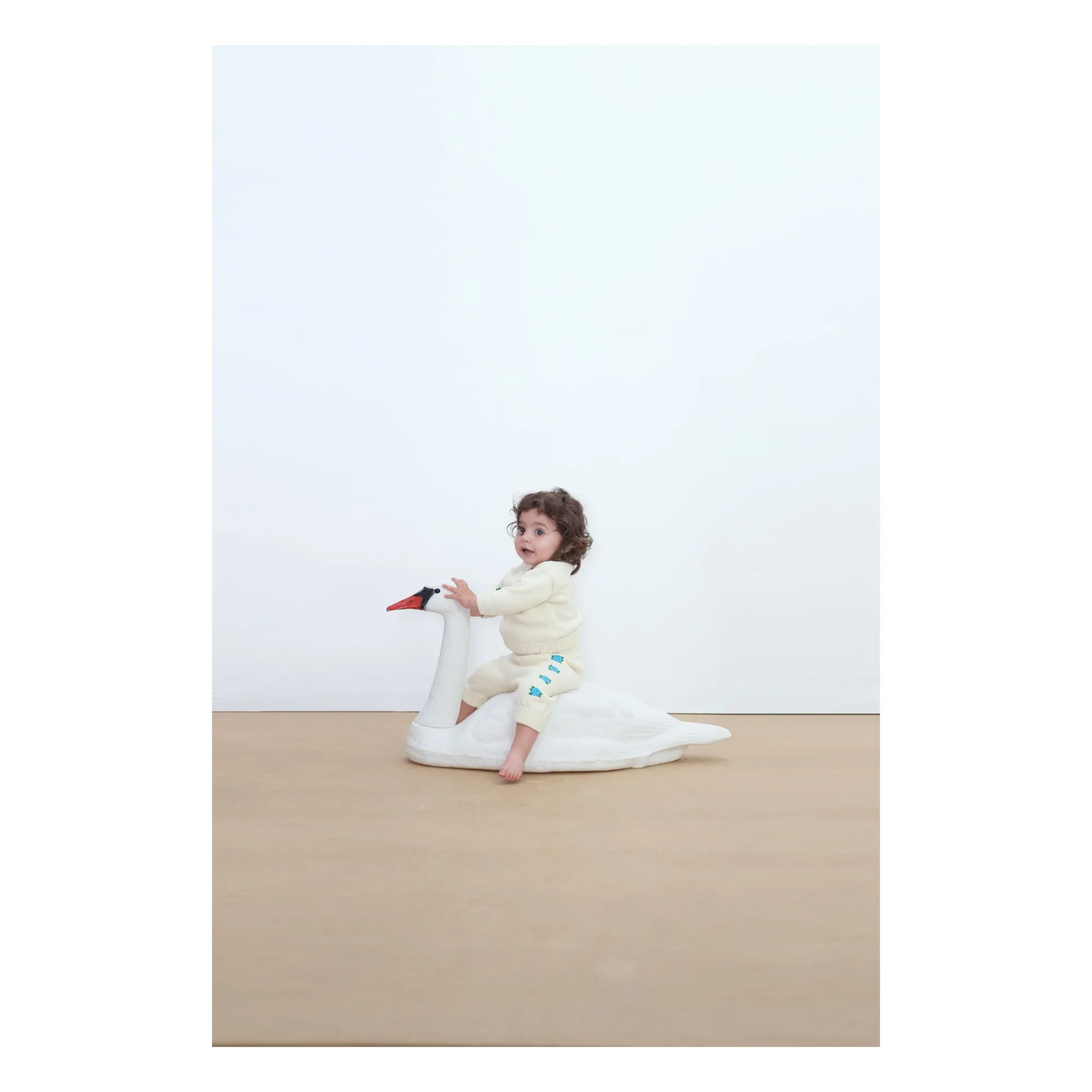 Pantalon Roses Maille | Ecru- Image produit n°1