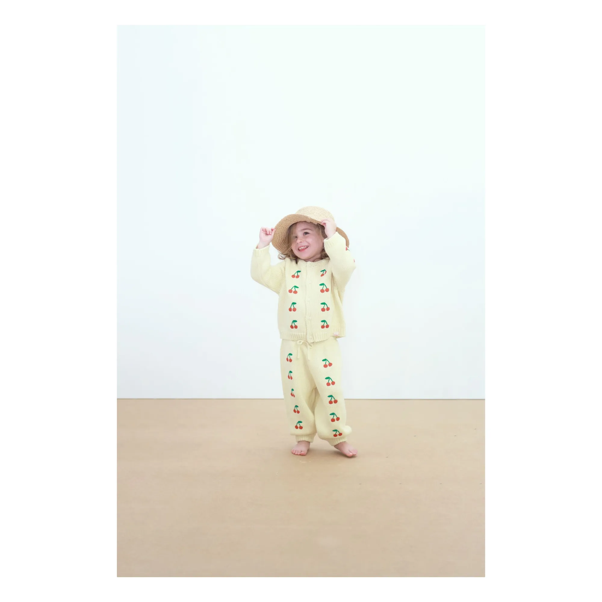 Cardigan Cerises | Jaune pâle- Image produit n°1