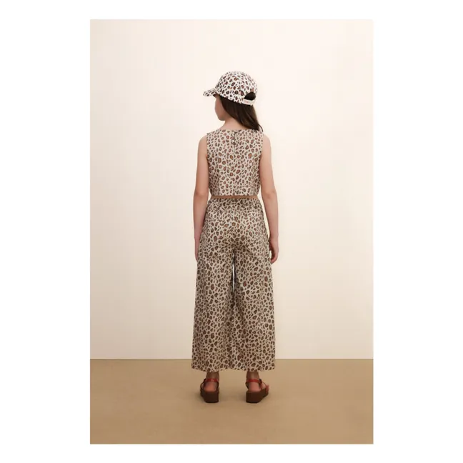 Top in popeline leopardato | Marrone