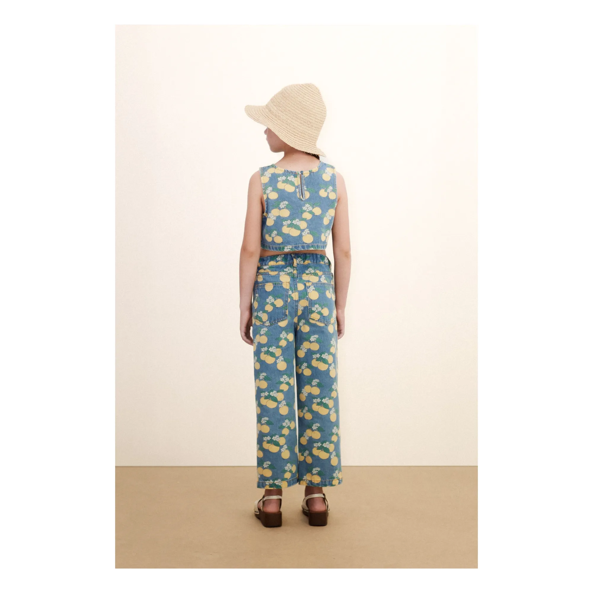 Top Denim Oranges | Bleu- Image produit n°2