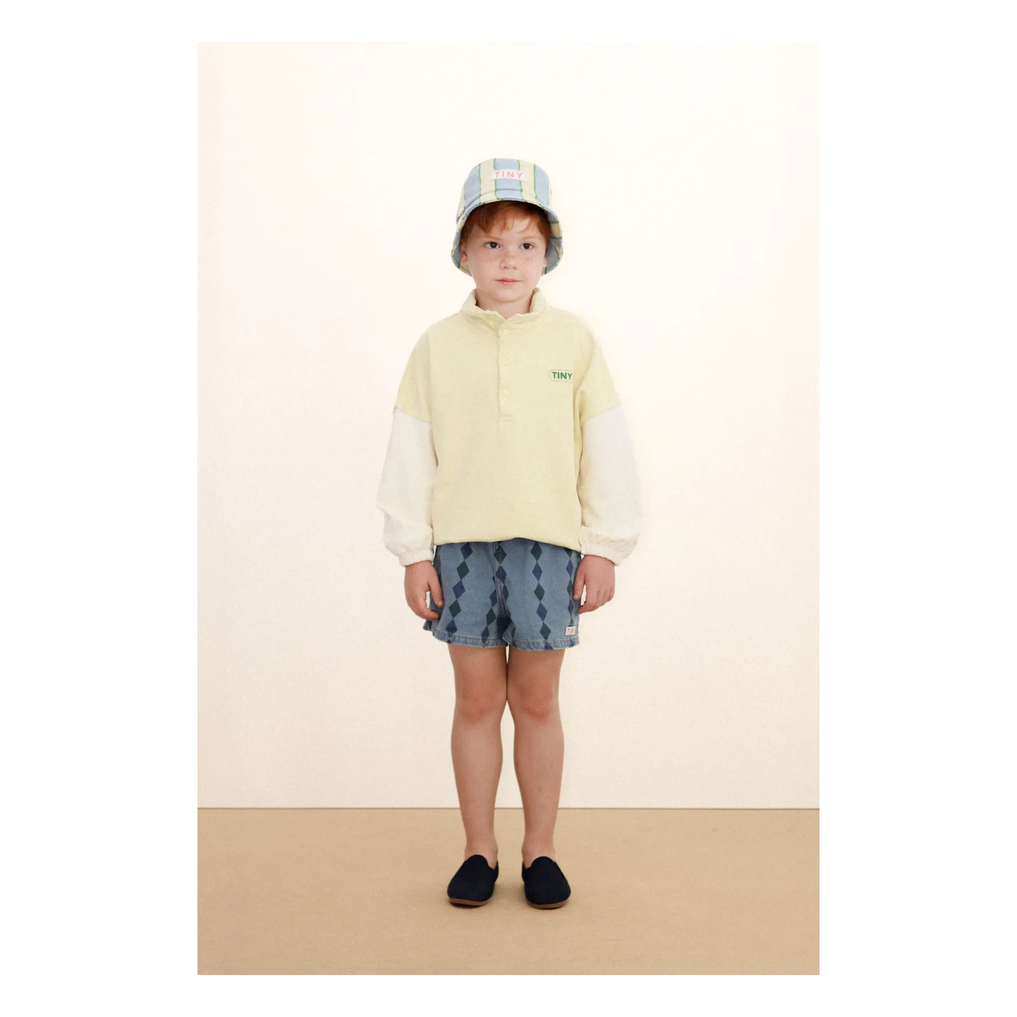Short Denim Losanges | Bleu- Image produit n°1