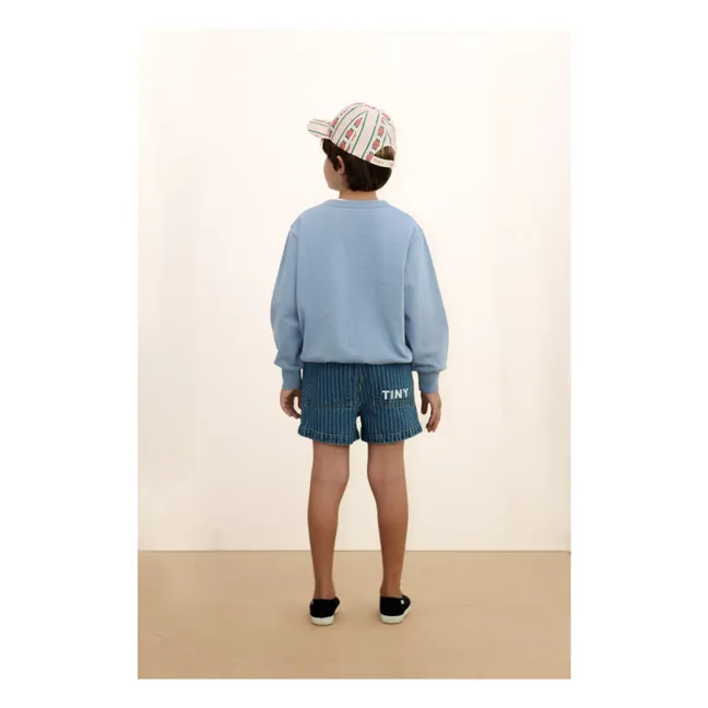 Short Denim Rayé | Bleu