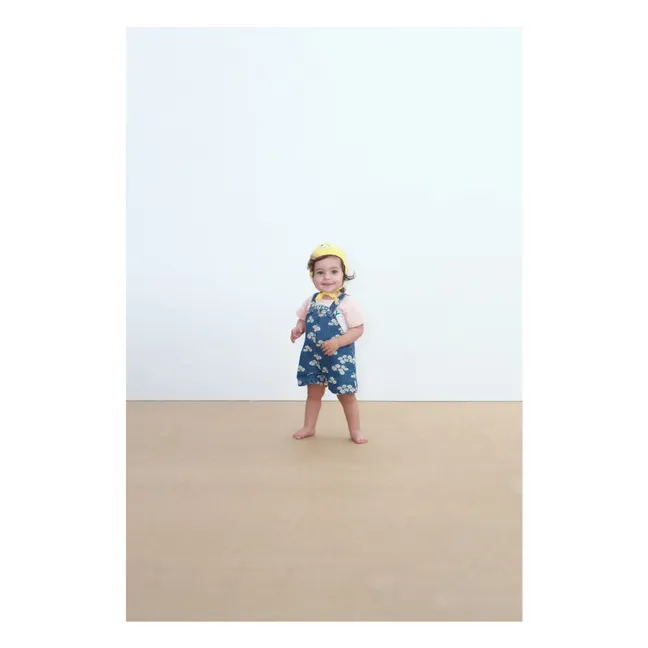 Salopette Denim Courte Marguerites | Bleu
