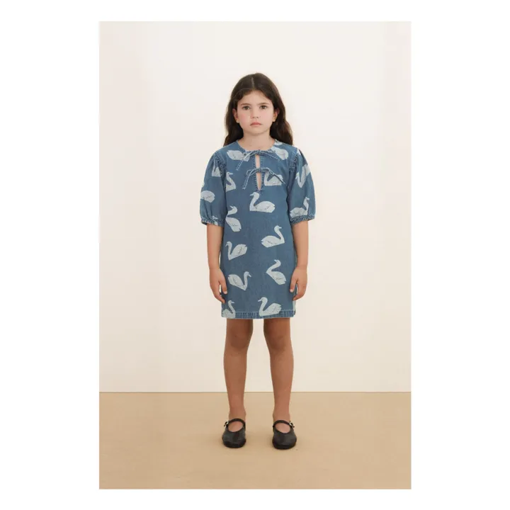 Denim Swans Dress | Blue- Product image n°1