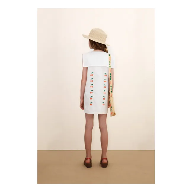 Robe Col Cerises | Blanc