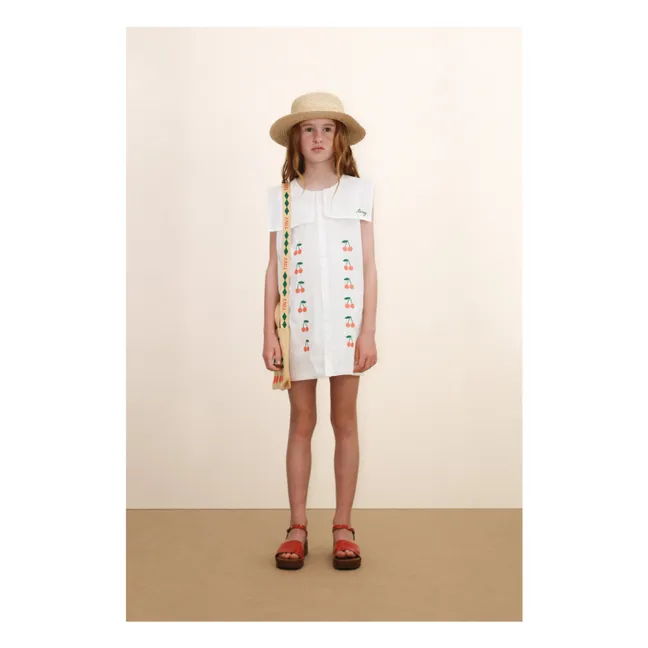 Robe Col Cerises | Blanc
