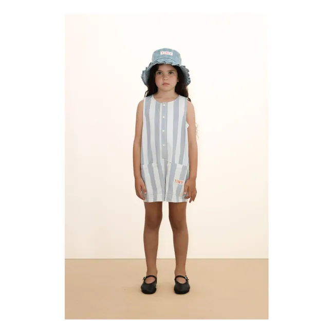 Combishort Tiny Rayée Twill | Bleu
