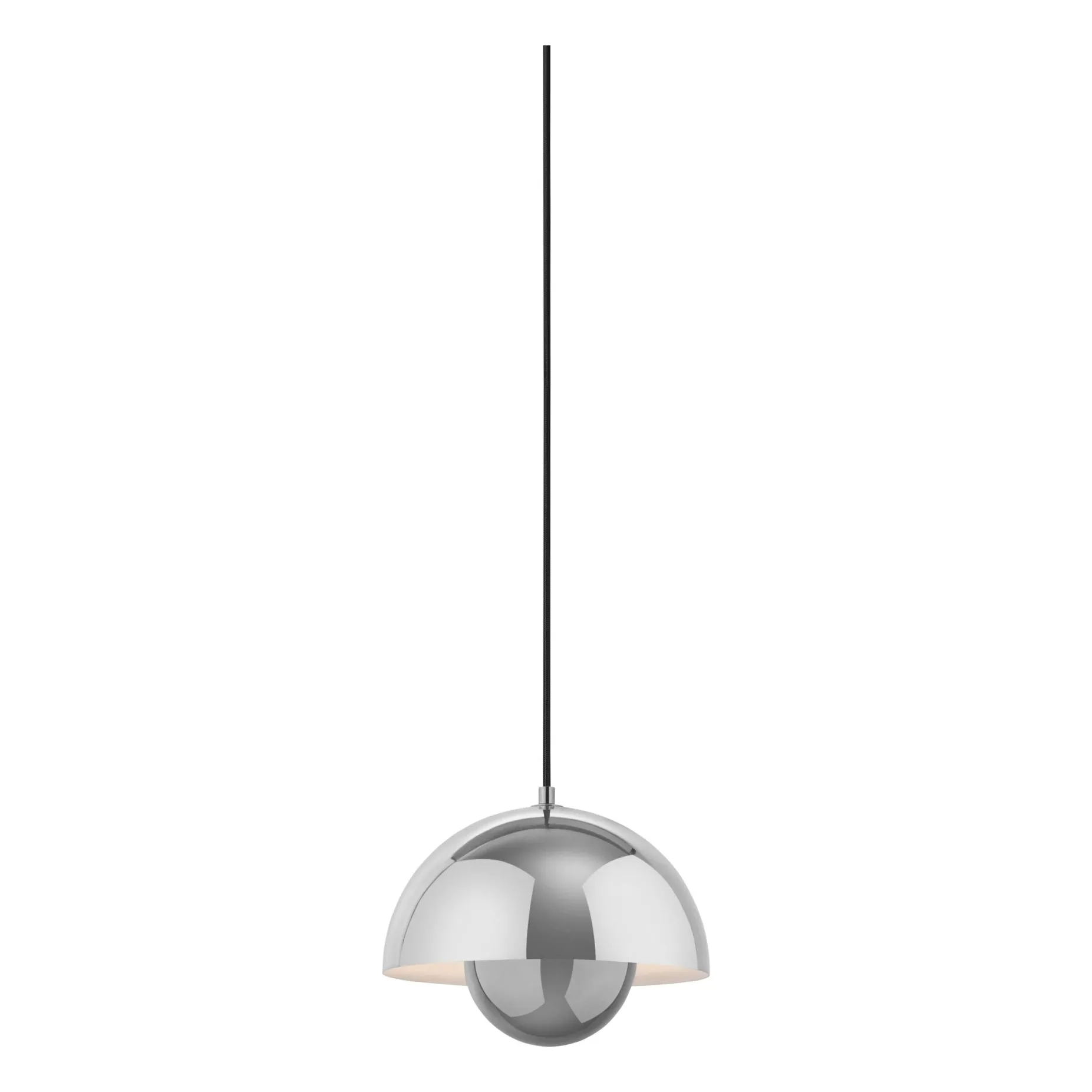 & Tradition Chrome Flowerpot Vp1 Suspension Lamp, Verner Panton
