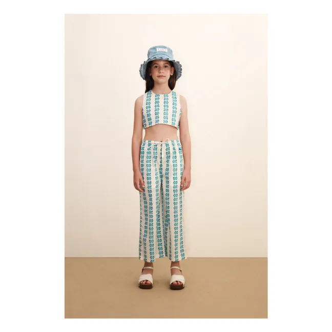 Top de flores | Blanco