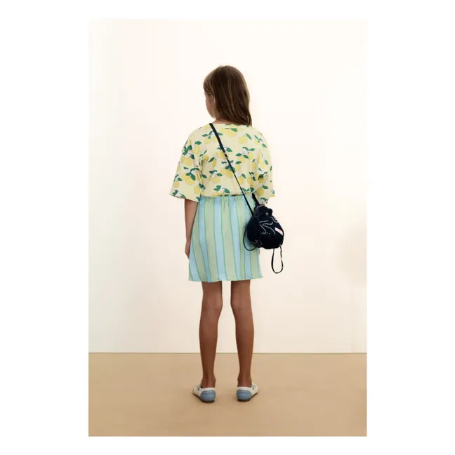 T-shirt Côtelé Oranges Coton Bio | Jaune pâle