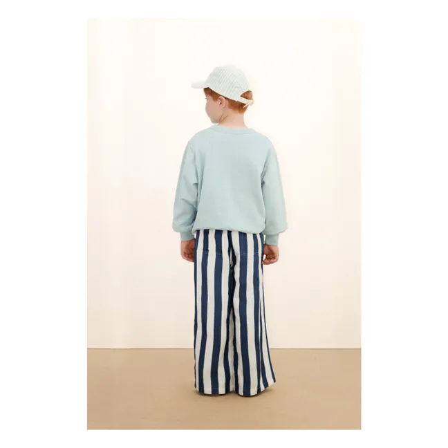 Pantalon Rayé Lin | Bleu