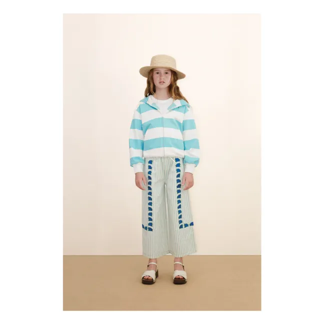 Sudadera a rayas de algodón orgánico | Azul Cielo