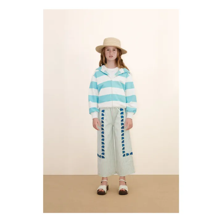 Sudadera a rayas de algodón orgánico | Azul Cielo- Imagen del producto n°1