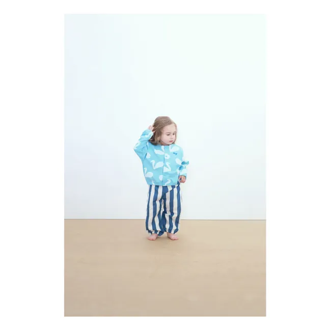Organic Cotton Swans Jacket | Light blue