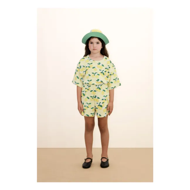 Pantalones cortos de canalé Naranja Algodón orgánico | Amarillo palo